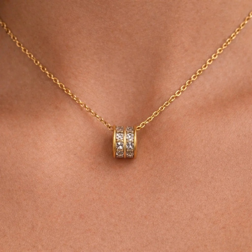 گردنبند زنانه ژوپینگ طرح حلقه نگیندار