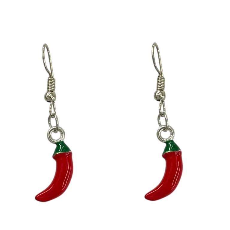گوشواره زنانه آویز مدل شیدا طرح فلفل رنگ ثابت ضد حساسیت