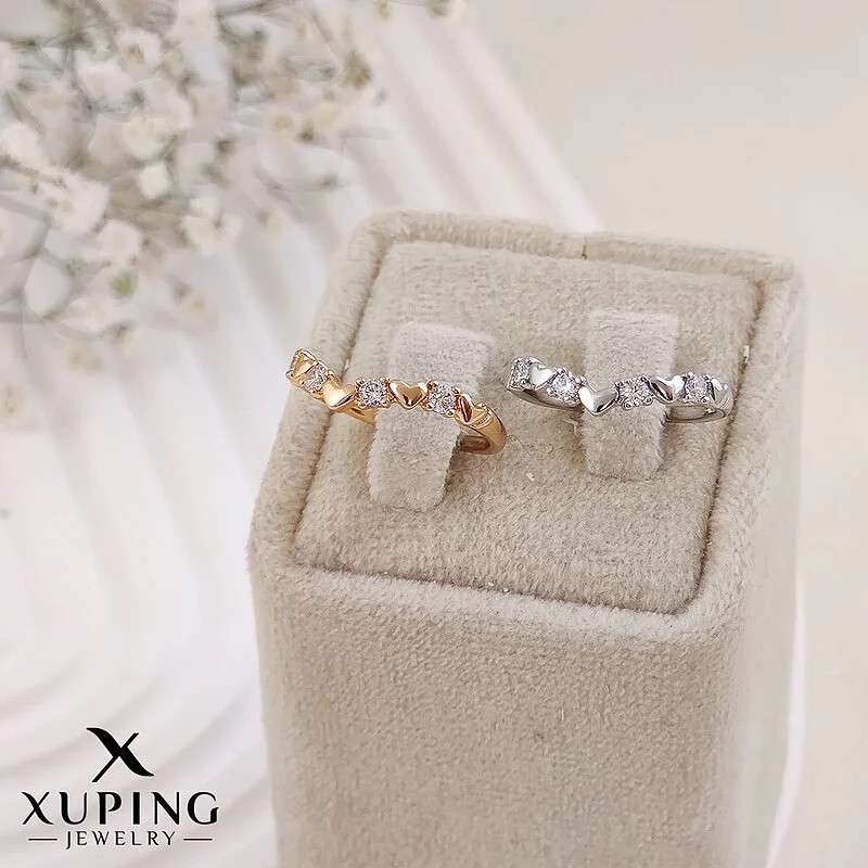 انگشتر ظریف با طرح قلب و نگین ژوپینگ Xuping