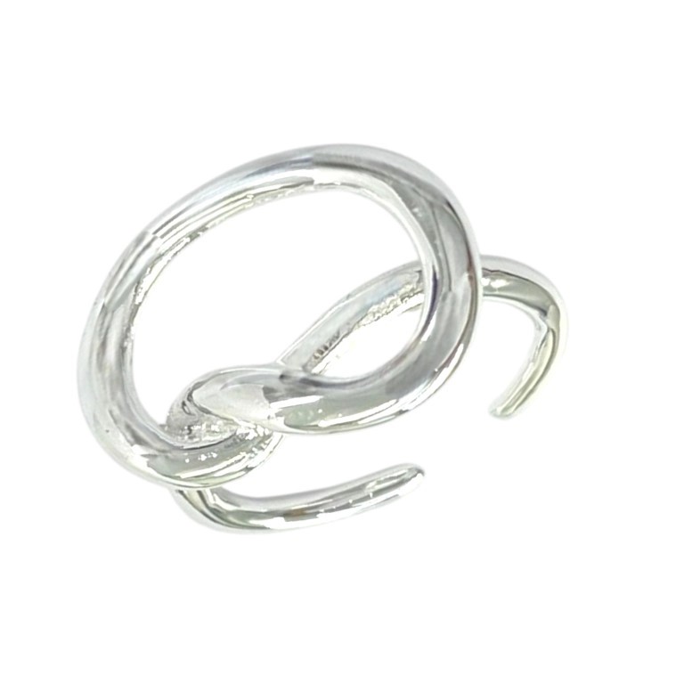 انگشتر زنانه مدل پیوند طرح پیچی نقرهای