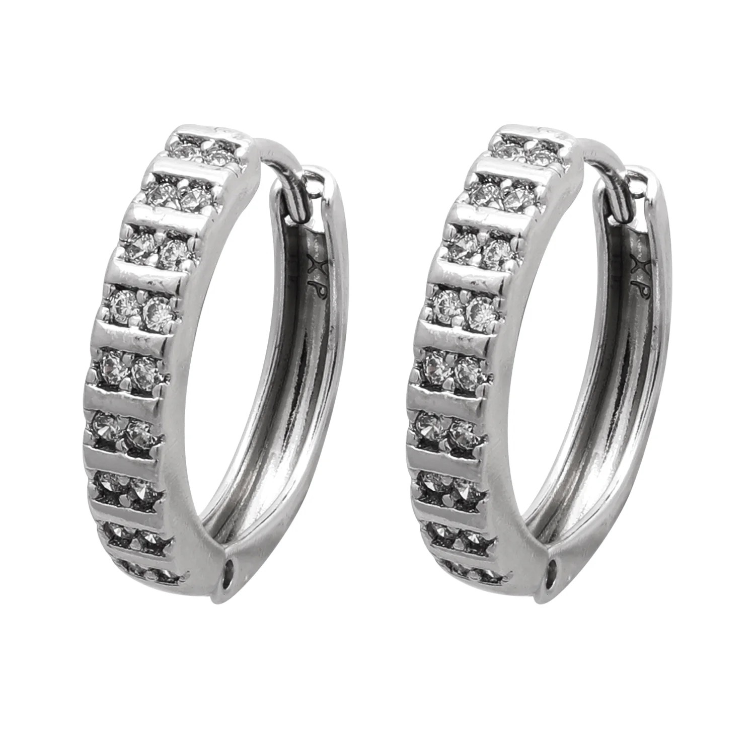 گوشواره حلقه ای نگین دار زنانه، طرح ژوپینگ با درخشش بینظیر