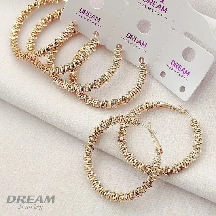 گوشواره زنانه حلقهای خاویاری برند DREAM