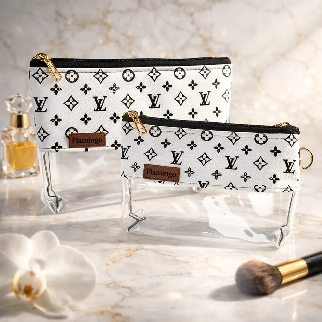کیف لوازم آرایشی زنانه فلامینگو طرح طلقی Louis Vuitton