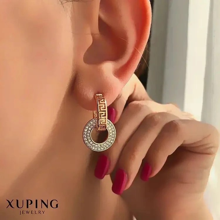 گوشواره حلقهای زنانه طرح ورساچه برند ژوپینگ
