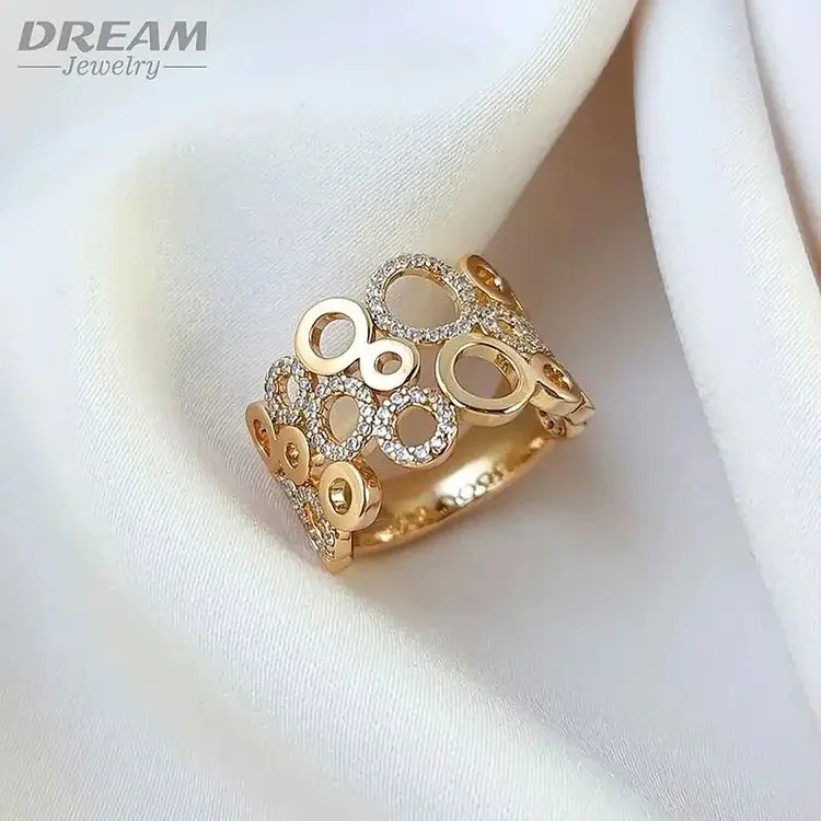 انگشتر زنانه نگیندار طرح طلا برند DREAM